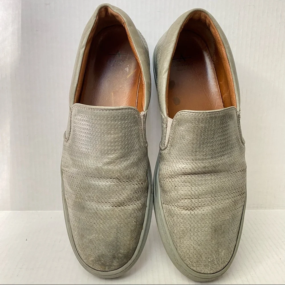 Aquatalia Italian Woven Leather Slip On Shoes